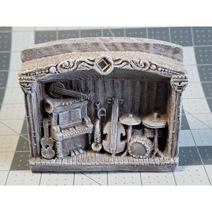 Rare John D. Richards Music Club Charm 3D Wall Hanging Plaster Art Piano Guitar